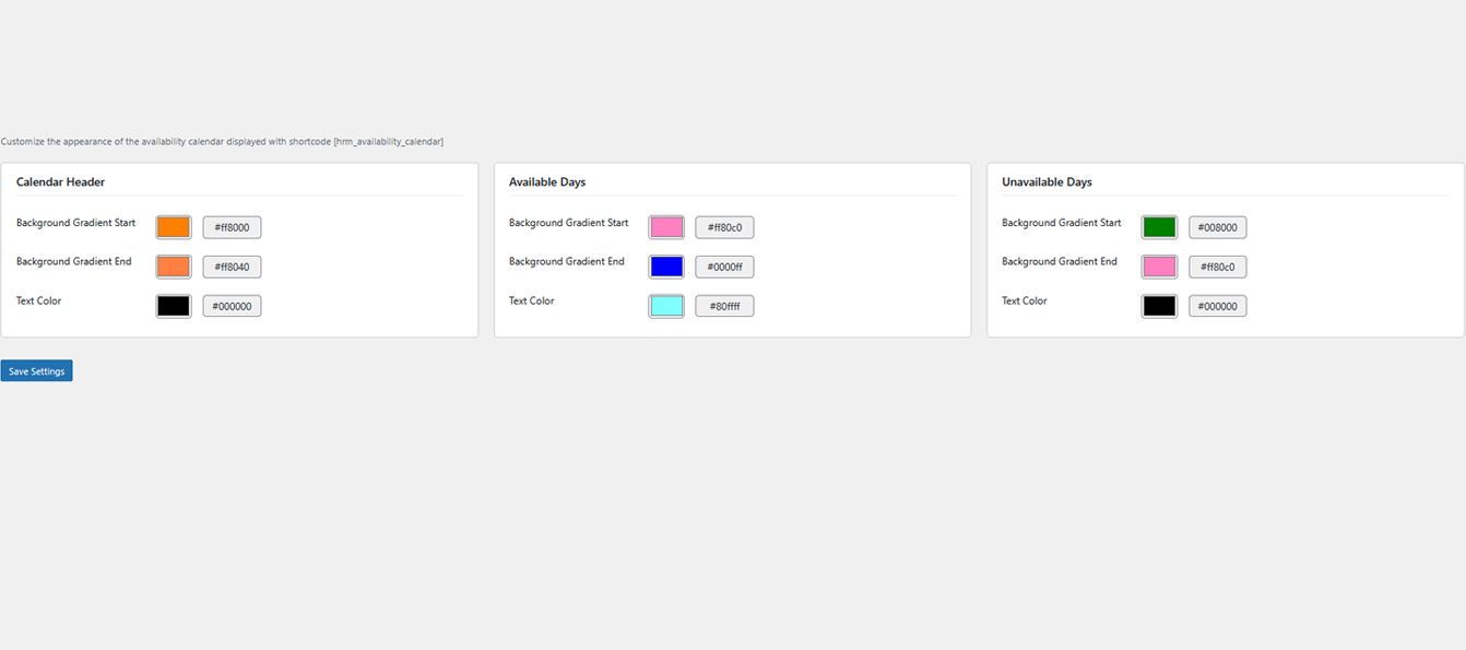 WordPress menu position