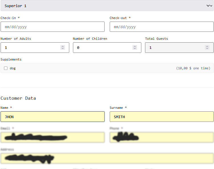 Booking detail card