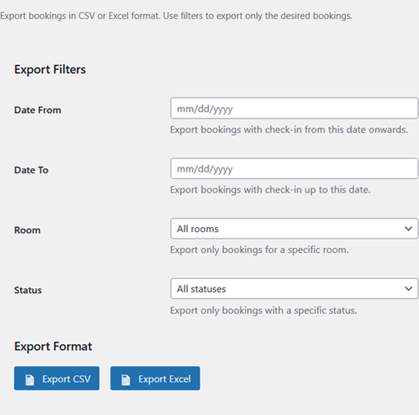 Additional Booking Manager screenshot